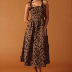 Flying Tomato Brown Patterned Midi Dress